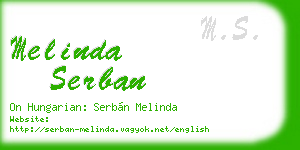 melinda serban business card